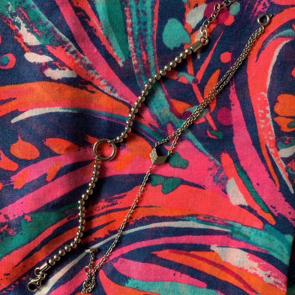 Fossil stainless steel bracelet set of 2 worn few times in good condition
